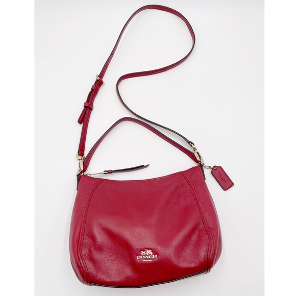 Coach Bags Coach Red Leather Satchel Crossbody Bag In Red Poshmark